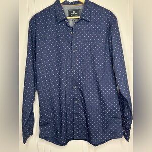 MBX Premium Goods XL/TG Blue/Peach long Sleeve Button Up Shirt